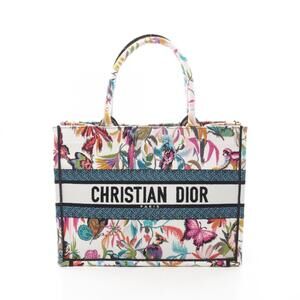 Christian Dior Dior BOOK TOTE Medium Tote Bag Handbag Canvas Women's White Mu...